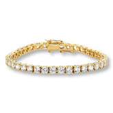 Absolute Sterling Silver Goldclad Magic Magnet Clasp Round-shape Line Bracelet, 7-3/4"